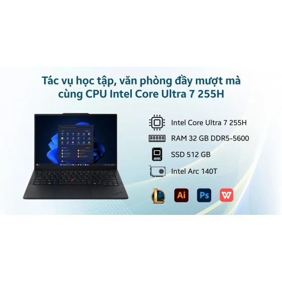 Laptop Lenovo ThinkPad E14 Gen 7 21SX0031VN (U7-255H/ Ram 32GB/ SSD 512GB/ Windows 11 Home/ 2Y/ Đen)