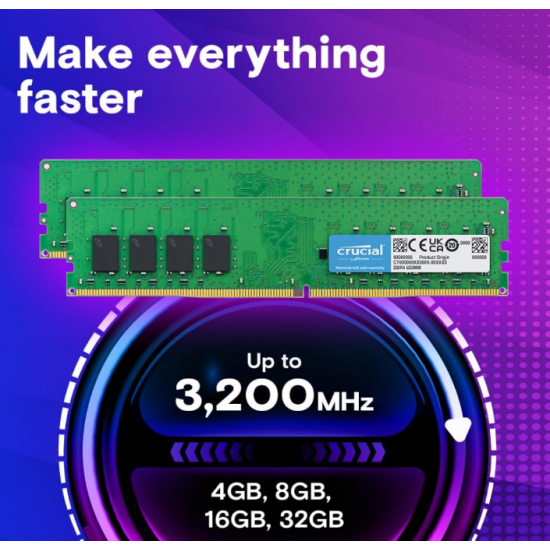 Ram Desktop Crucial 32GB 3200MHz DDR4 (CT32G4DFD832A)