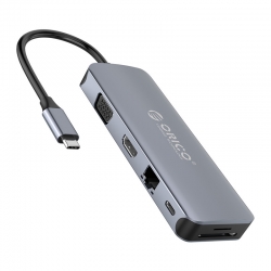 Bộ chuyển đa năng 11 trong 1 cổng Type-C ORICO MC-U111P-V1-GY (Type-C to VGA,LAN,Audio,HDMI,TF/SD) Bộ chuyển đa năng 11 trong 1 cổng Type-C ORICO MC-U111P-V1-GY (Type-C to VGA,LAN,Audio,HDMI,TF/SD)