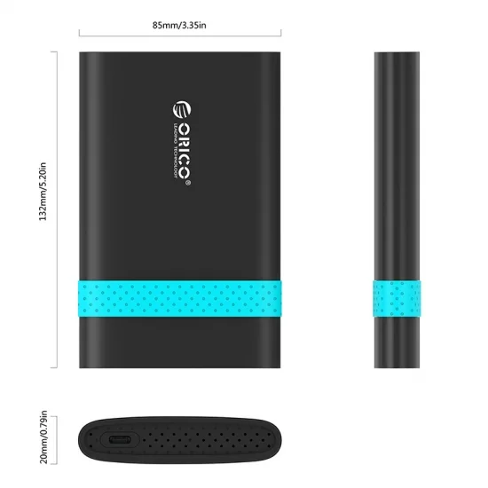 Hộp ổ cứng ORICO 2538C3 2.5" SSD/HDD SATA 3 USB 3.0 Type C