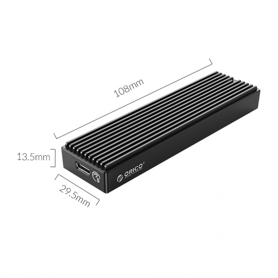 Hộp ổ cứng SSD M.2 Sata ORICO M2PF-C3-BK - Tốc độ 5Gbps