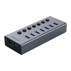 Bộ chia USB HUB 7 cổng USB 3.0 với các công tắc riêng lẻ ORICO BT2U3-7AB-GY Bộ chia USB HUB 7 cổng USB 3.0 với các công tắc riêng lẻ ORICO BT2U3-7AB-GY