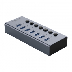 Bộ chia USB HUB 7 cổng USB 3.0 với các công tắc riêng lẻ ORICO BT2U3-7AB-GY Bộ chia USB HUB 7 cổng USB 3.0 với các công tắc riêng lẻ ORICO BT2U3-7AB-GY
