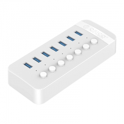 Bộ chia USB HUB 7 cổng USB 3.0 với các công tắc riêng lẻ ORICO CT2U3-7AB-WH Bộ chia USB HUB 7 cổng USB 3.0 với các công tắc riêng lẻ ORICO CT2U3-7AB-WH