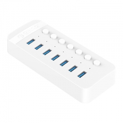 Bộ chia USB HUB 7 cổng USB 3.0 với các công tắc riêng lẻ ORICO CT2U3-7AB-WH Bộ chia USB HUB 7 cổng USB 3.0 với các công tắc riêng lẻ ORICO CT2U3-7AB-WH