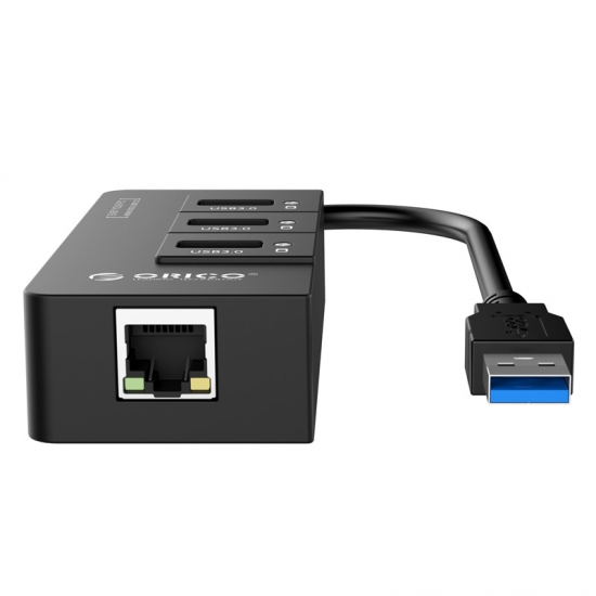Bộ chia USB HUB 3 cổng USB 3.0 tích hợp cổng Lan Gigabit ORICO HR01-U3