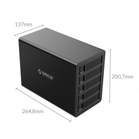 Hộp ổ cứng Orico 3.5" 5 khe cắm SATA 3 USB 3.0 Type B (3559U3-BK) Hộp ổ cứng Orico 3.5" 5 khe cắm SATA 3 USB 3.0 Type B (3559U3-BK)
