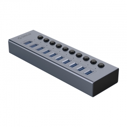 Bộ chia USB HUB 10 cổng USB 3.0 với các công tắc riêng lẻ ORICO BT2U3-10AB-GY Bộ chia USB HUB 10 cổng USB 3.0 với các công tắc riêng lẻ ORICO BT2U3-10AB-GY