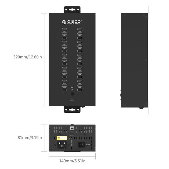 Bộ chia USB ORICO 30 cổng (IH30P-EU-BK)