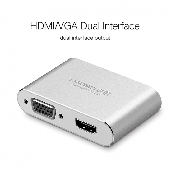 Bộ chuyển đổi Lightning, Micro USB, USB Type C, USB sang HDMI + VGA Ugreen US228