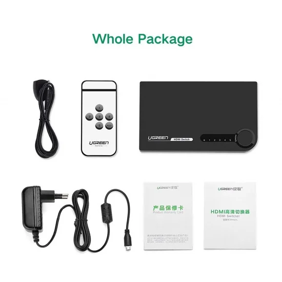 Bộ gộp HDMI 5 vào 1 ra Ugreen 40205 chính hãng, FullHD 1080p Bộ gộp HDMI 5 vào 1 ra Ugreen 40205 chính hãng, FullHD 1080p