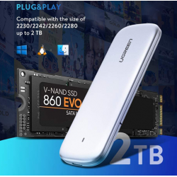 Hộp ổ cứng M2 SATA NGFF 5Gbps cổng Micro USB 3.0 UGREEN CM238 60530