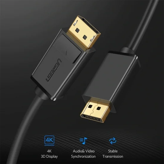 Cáp DisplayPort 1.2 Hỗ trợ 4K@60Hz cao cấp UGREEN DP102 Cáp DisplayPort 1.2 Hỗ trợ 4K@60Hz cao cấp UGREEN DP102