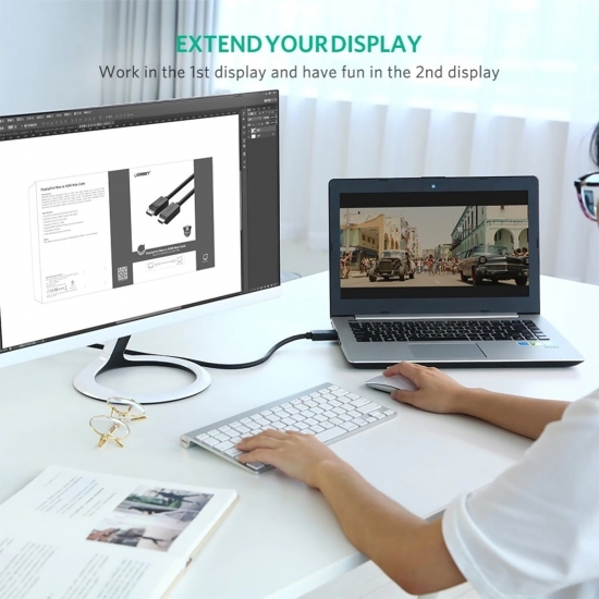 Cáp DisplayPort ra HDMI hỗ trợ 4K@30Hz cao cấp UGREEN DP101