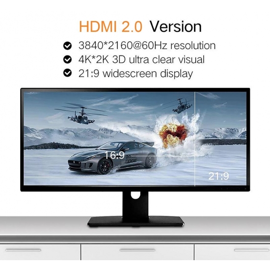 Cáp HDMI 2.0 Sợi Carbon Cao Cấp UGREEN HD131 | Hỗ Trợ 4K@60Hz