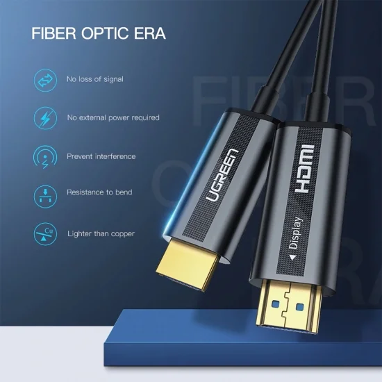 Cáp HDMI 2.0 Sợi Quang Cao Cấp Hổ Trợ 4K UGREEN HD132 Cáp HDMI 2.0 Sợi Quang Cao Cấp Hổ Trợ 4K UGREEN HD132