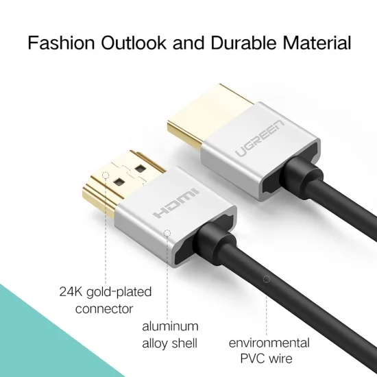 Cáp HDMI 2.0 Sợi Siêu Nhỏ Cao Cấp UGREEN HD117 | Hỗ trợ 4K@60Hz Cáp HDMI 2.0 Sợi Siêu Nhỏ Cao Cấp UGREEN HD117 | Hỗ trợ 4K@60Hz