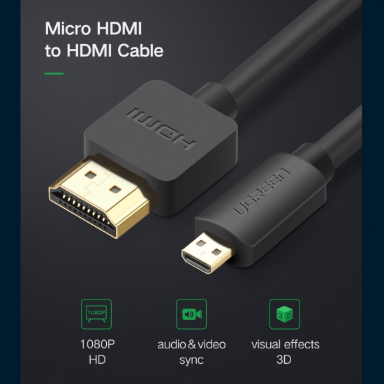 Cáp Micro HDMI ra HDMI hỗ trợ 3D 4K Cao Cấp UGREEN HD127