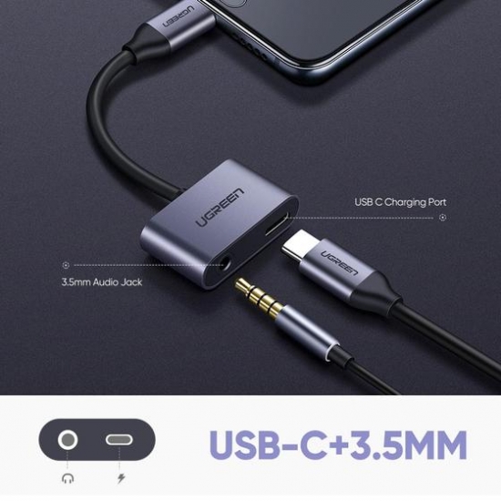 Cáp USB Type C ra Audio 3.5mm & USB- C Sạc Cao Cấp UGREEN 50596