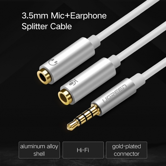 Cáp Chia Audio 3.5mm ra Tai Nghe & Mic riêng biệt Cao Cấp UGREEN AV141