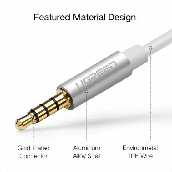 Cáp Chia Audio 3.5mm ra Tai Nghe & Mic riêng biệt Cao Cấp UGREEN AV141