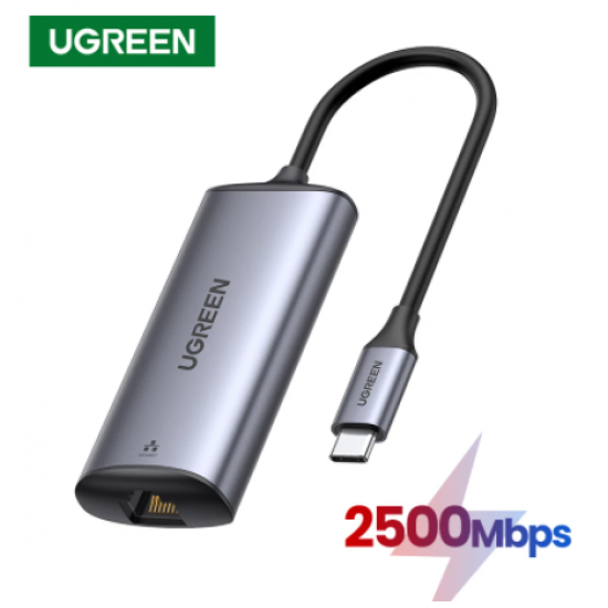 Cáp chuyển USB TYPE C to LAN Ugreen 70446 hỗ trợ 2500Mbps vỏ nhôm Cao Cấp