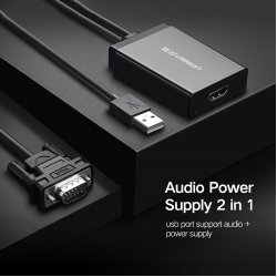 Cáp Chuyển VGA ra HDMI + Audio Cao Cấp UGREEN 40213