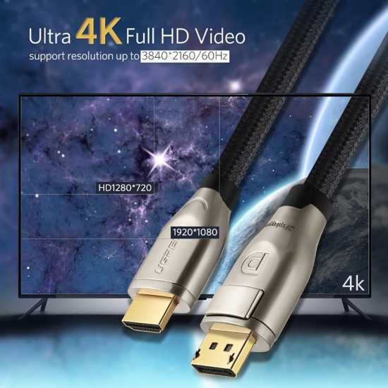 Cáp Chuyển Đổi DisplayPort ra HDMI hỗ trợ 4K@60Hz cao cấp UGREEN DP111