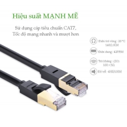 Cáp Mạng Cat 7 STP Dài 20M cao cấp Ugreen 11275 Dây Tròn Cáp Mạng Cat 7 STP Dài 20M cao cấp Ugreen 11275 Dây Tròn