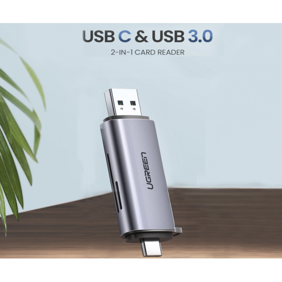 Đầu Đọc Thẻ SD/TF Chuẩn USB Type-C Và USB 3.0 Ugreen 50706