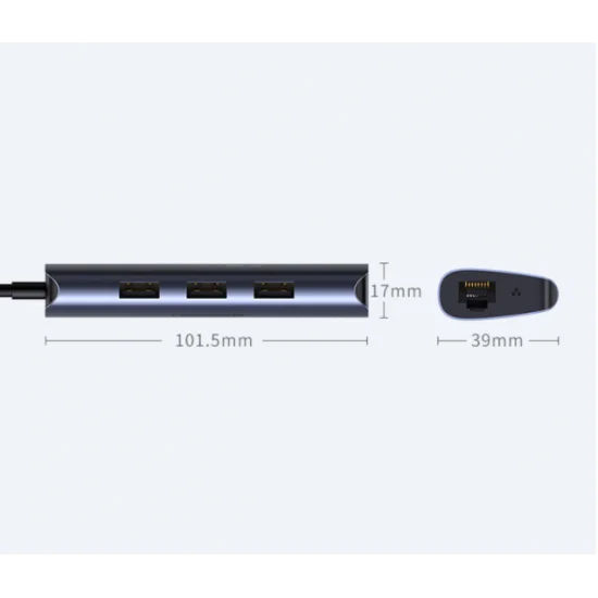 HUB USB-C to LAN 100/1000Mbps Kèm HUB 3 Cổng USB 3.0 Ugreen 60717 (Hỗ trợ USB-C sạc ngược) HUB USB-C to LAN 100/1000Mbps Kèm HUB 3 Cổng USB 3.0 Ugreen 60717 (Hỗ trợ USB-C sạc ngược)