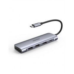 HUB USB-C to HDMI kèm Hub 2x USB 3.0 + SD/TF Cao Cấp Ugreen 70411 ( Hổ trợ sạc ngược USB -C )