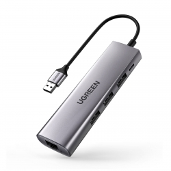 Bộ chuyển USB 3.0 to LAN 1Gbps + Hub USB 3.0 3 Cổng Ugreen 60812