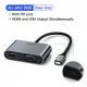 Cáp chuyển USB Type C ra VGA và HDMI 4k Ugreen CM162 Cáp chuyển USB Type C ra VGA và HDMI 4k Ugreen CM162