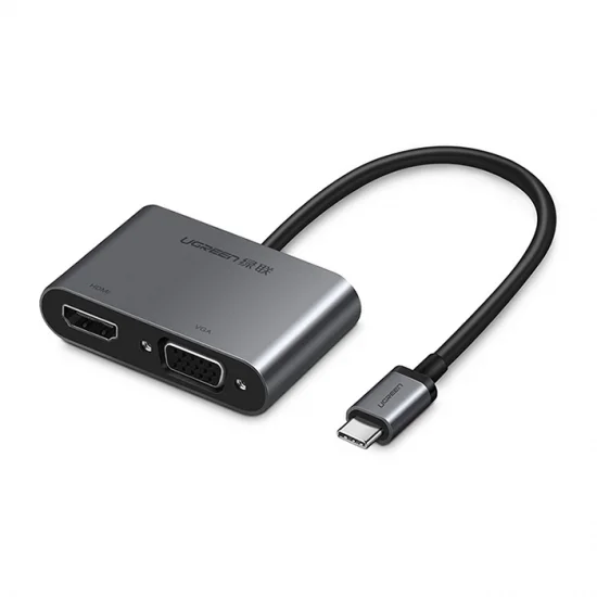 Cáp chuyển USB Type C ra VGA và HDMI 4k Ugreen CM162 Cáp chuyển USB Type C ra VGA và HDMI 4k Ugreen CM162