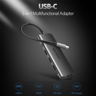 Bộ chuyển USB-C to HDMI kèm Hub 3 USB 3.0 Cao Cấp Ugreen 50209 (Có cổng sạc USB Type-C)