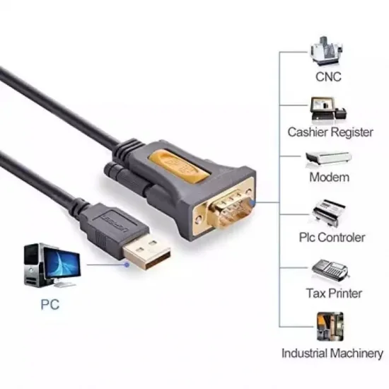 Cáp chuyển USB sang RS232 dài 1m Ugreen (20210) Cáp chuyển USB sang RS232 dài 1m Ugreen (20210)