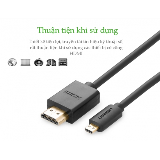 Cáp chuyển Micro HDMI to HDMI dài 2M Ugreen ( 30103 )