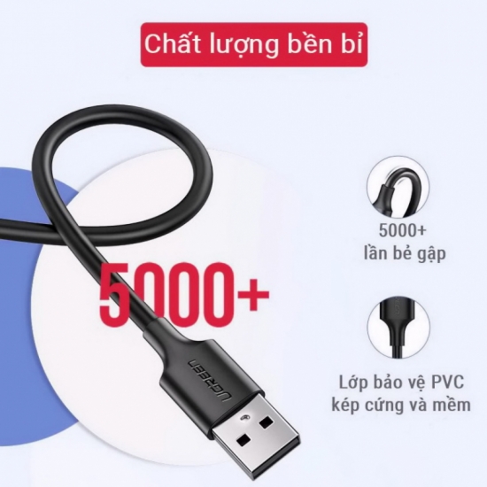 Cáp USB 2.0 to Micro USB, Màu Đen, Dài 2m - UGREEN ( 60138 )