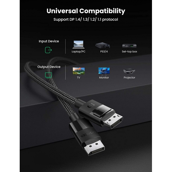 Cáp Displayport 1.4 dài 3m hỗ trợ 8K@60Hz Ugreen (80393)