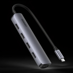 Bộ chuyển USB-C to HDMI kèm Hub 4 USB 3.0 Ugreen 20197
