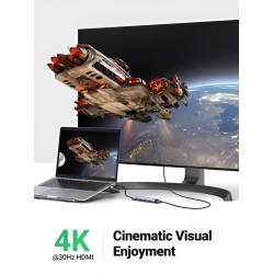 Bộ chuyển USB-C to HDMI kèm Hub 4 USB 3.0 Ugreen 20197