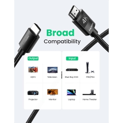 Cáp HDMI 4K Ugreen hỗ trợ ARC chính hãng cao cấp có chip khuếch đại (30999/401(01/02/03/04/05/06/07/08)) Cáp HDMI 4K Ugreen hỗ trợ ARC chính hãng cao cấp có chip khuếch đại (30999/401(01/02/03/04/05/06/07/08))