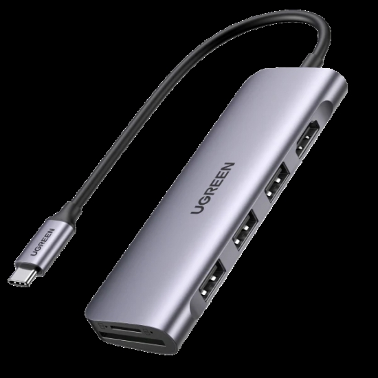 HUB USB-C to HDMI kèm Hub 3 USB 3.0 + SD/TF Cao Cấp Ugreen (70410)