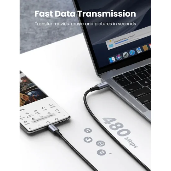 Cáp USB Type C sạc 100W 5A QC3.0 Ugreen Cáp USB Type C sạc 100W 5A QC3.0 Ugreen