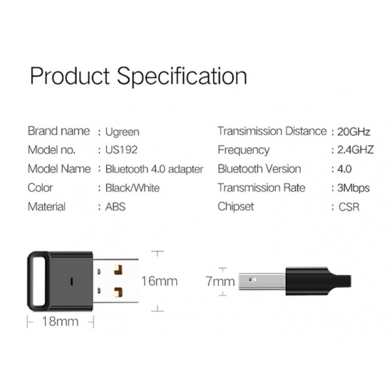 USB Phát Bluetooth Cho Laptop và PC Cao Cấp UGREEN US192