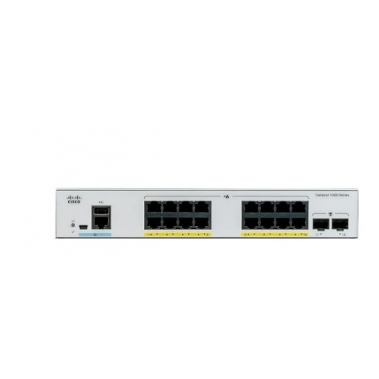 Switch Cisco C1000-16P-2G-L 16x 10/100/1000 Ethernet PoE+ ports and 120W PoE budget, 2x 1G SFP uplinks