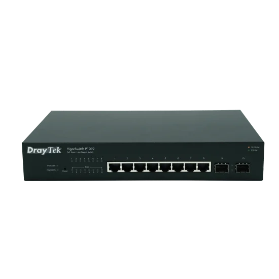 DrayTek VigorSwitch P1092 8-Port Gigabit Smart Lite PoE Managed Switch DrayTek VigorSwitch P1092 8-Port Gigabit Smart Lite PoE Managed Switch