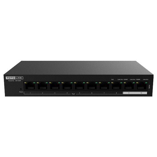 SW1008P - TOTOLINK 8-Ports 10/100Mbps PoE Powered Switch