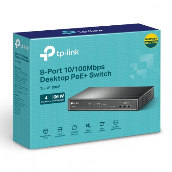 Switch Desktop 8 cổng 10/100Mpbs với 4 cổng PoE+ TPLINK TL-SF1008P